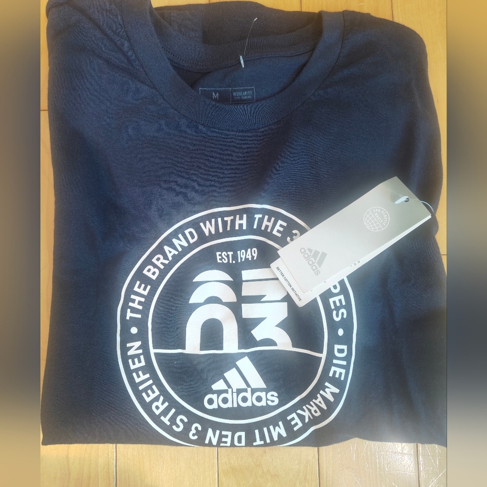 Adidas Dark Navy Blue Graphic T-Shirt - New